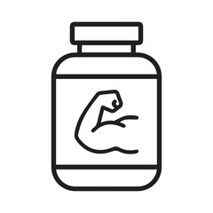 Protein jar icon Sport Nutrition color editable
