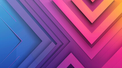 Abstract 3D geometric shapes gradient background with vibrant pink purple orange blue colors for modern design