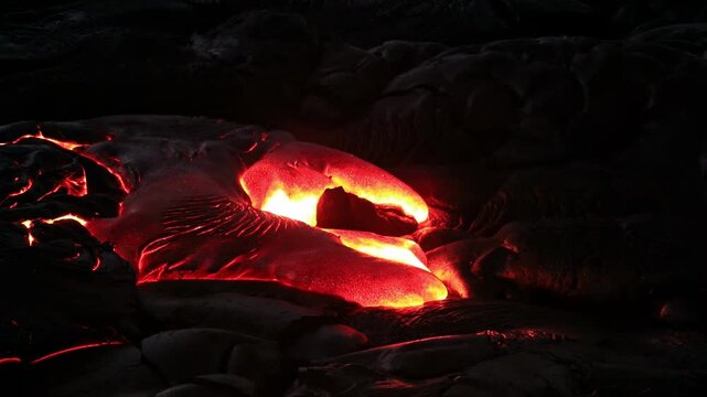 Dramatic volcanic lava flow on the Big Island of Hawaii. 