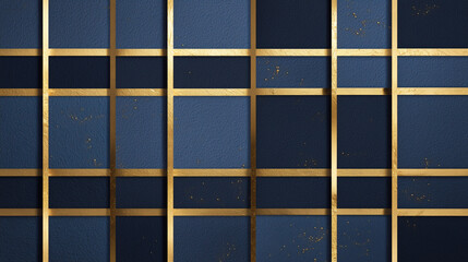 金と紺色の幾何学的な格子模様・和モダンな背景