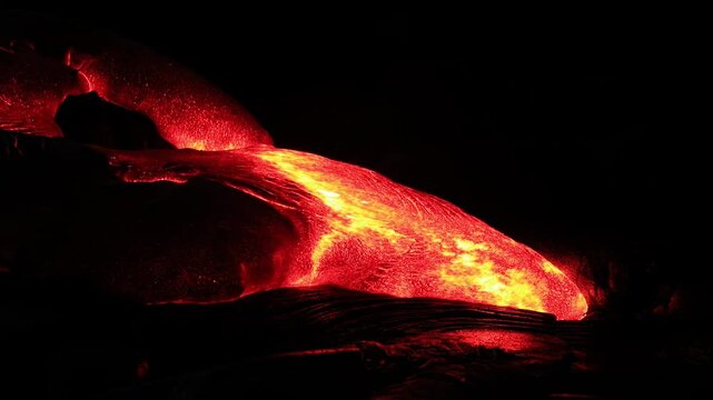 Dramatic volcanic lava flow on the Big Island of Hawaii. 