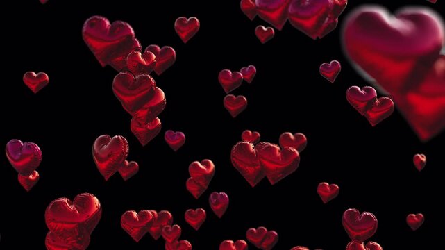 Floating Heart Balloons with Alpha Channel