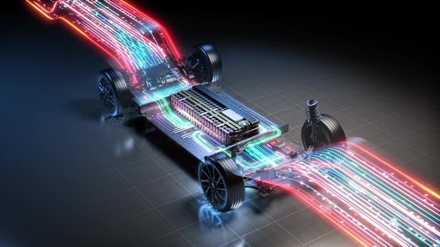 Electric vehicle chassis with digital energy flows.