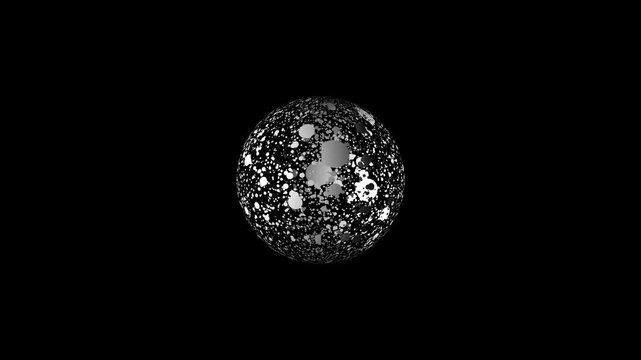 3 D Animation of Celestial Planet Texture with Abstract Surface Detail Close- Up Motion