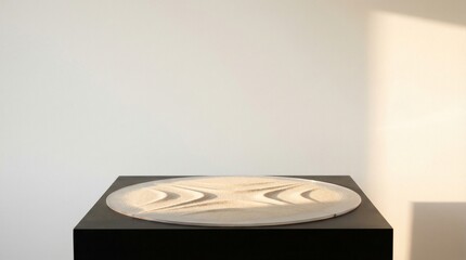 Ultra-Realistic Sand Vibration Pattern on Thin Membrane, Crisp Geometry, Minimal Copy Space