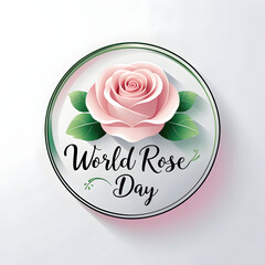 World rose day vector logo illustration social media poster or banner on white background