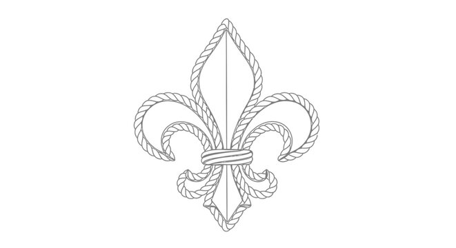 fleur de lis symbol with rope, heraldry design