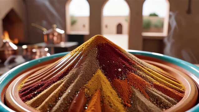 Vibrant Spice Mountain in Traditional Dish Filled with Aromatic Flavors