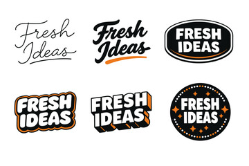Obraz premium Fresh ideas logo set in various styles and designs