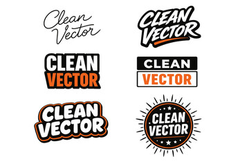 Clean vector logo designs in various styles and colors