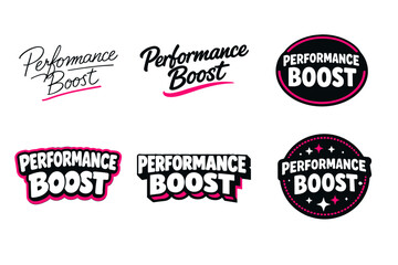 Obraz premium Performance boost logos collection: typography and design variations
