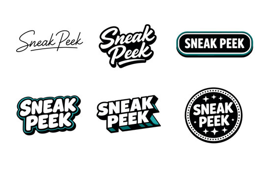 Various sneak peek designs in different typography styles