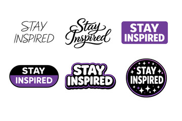 Obraz premium Stay inspired: creative typography designs in black and purple