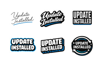 Obraz premium Variety of update installed designs in black and blue styles