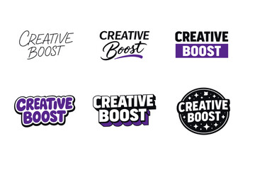Obraz premium Creative boost logo design variations in unique typography styles