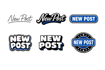 Obraz premium Set of stylish 'new post' icons and badges in various designs