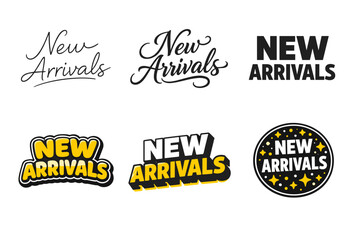 Obraz premium Variety of new arrivals logos in different styles and fonts