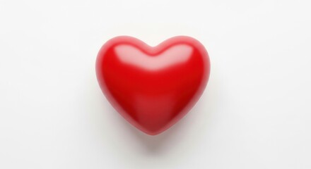 Fototapeta premium Realistic 3D Red Heart Icon Isolated on Neutral Grey Surface