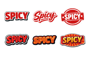 Collection of bold spicy logos in various styles and designs with red and black theme