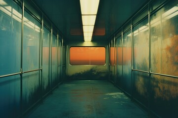 Fototapeta premium Subway architecture corridor reflection.