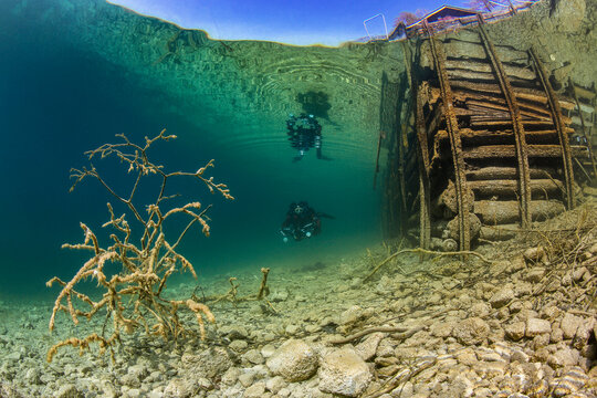 Scuba diver exploring Lake Atter