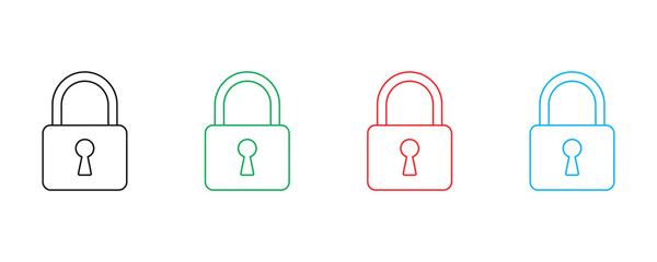 Secure metal padlock icon vector. Privacy protection lock and safety access keyhole symbol. Vector illustration. © NH RIDOY
