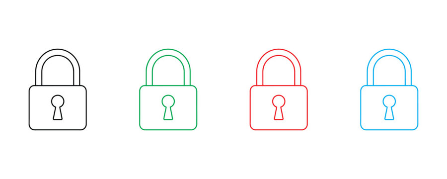 Secure metal padlock icon vector. Privacy protection lock and safety access keyhole symbol. Vector illustration.