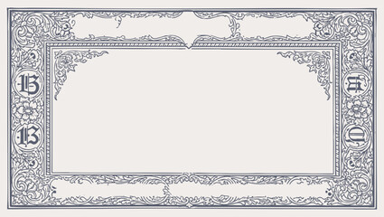 Obraz premium Vector vintage border frame engraving. vintage design elements