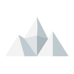 Minimalist vector illustration of three mountains in geometric style.