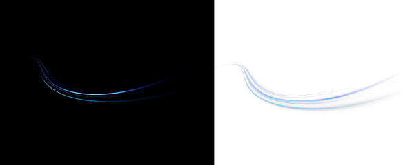 Energetic blue spirals form abstract sound wave structures. Luminous curves flow dynamically. Transparent PNG illustration enhances motion based graphics.
