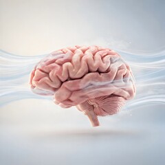 Human Brain with Flowing Energy Concept