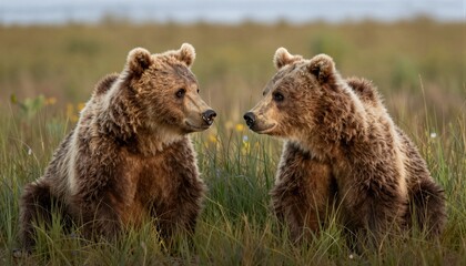 Obraz premium Encuentro Ocular en la Pradera