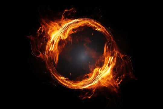 Fiery circular flame ring