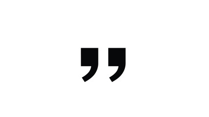 Fototapeta premium Simple graphic depiction of paired black quotation marks on a white background 