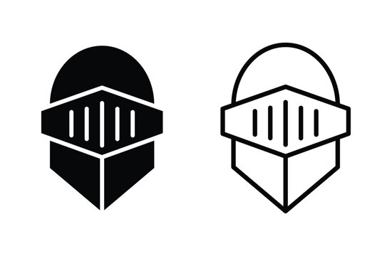 knight helmet icon vector for web design