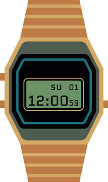 A watch with a black face and a gold band