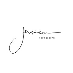 Jessica name signature logo vector design