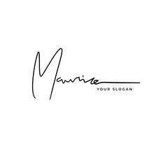 Maurice name signature logo vector design