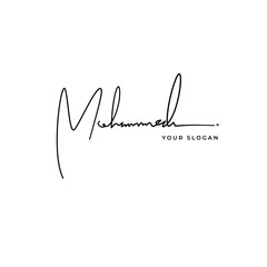 Mohammed name signature logo vector design