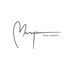 Maryam name signature logo vector design