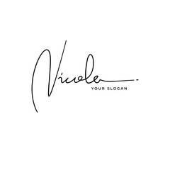Nicole name signature logo vector design