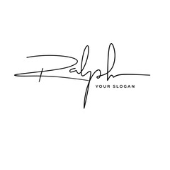 Ralph name signature logo vector design