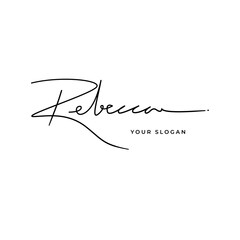Rebecca name signature logo vector design