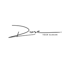 Rose name signature logo vector design