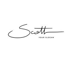 Scott name signature logo vector design