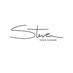 Steven name signature logo vector design