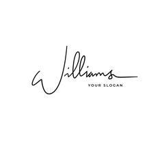 Williams name signature logo vector design