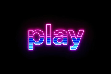 A neon sign that says "play" in neon colors