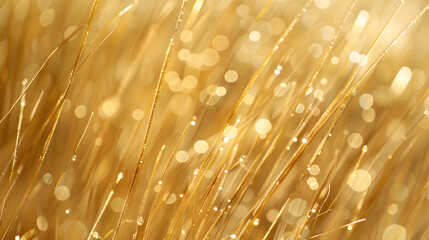 Golden holiday lights background and texture 