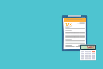 tax form and calculator with the word tax free	